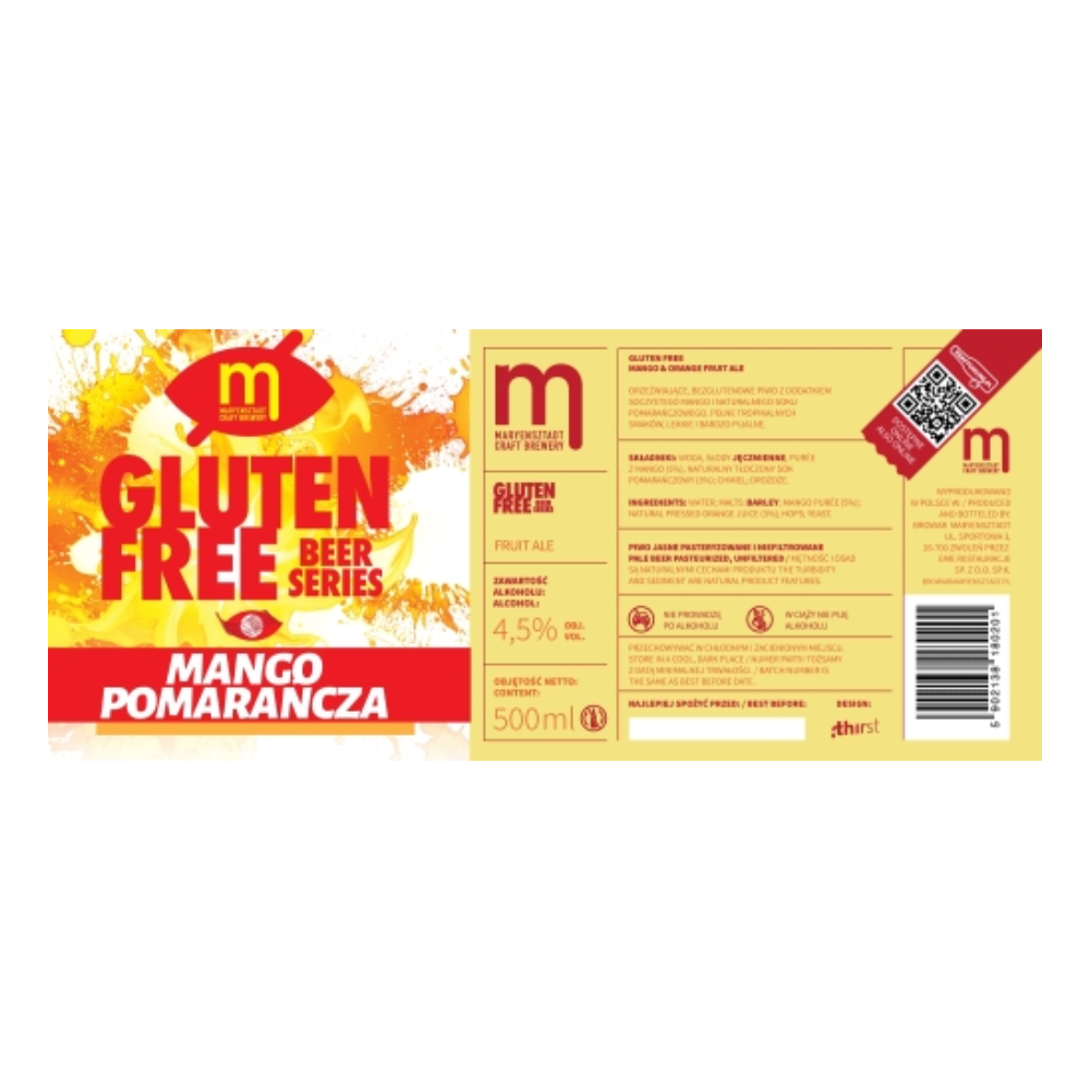 Piwo Maryensztadt Gluten Free Mango Pomarańcza Fruit Ale 4,5% 500 ml