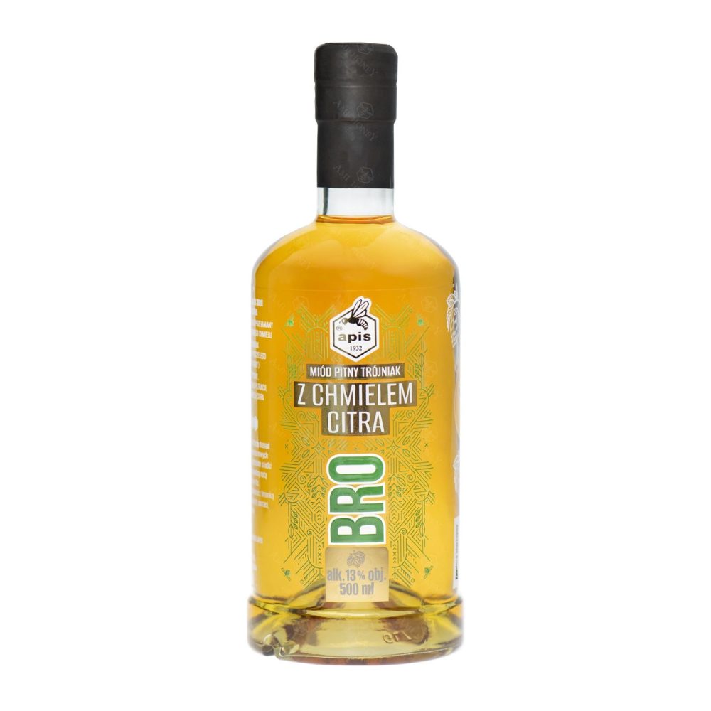 Miód Pitny Apis Trójniak BRO z hmielem citra 13% 500 ml