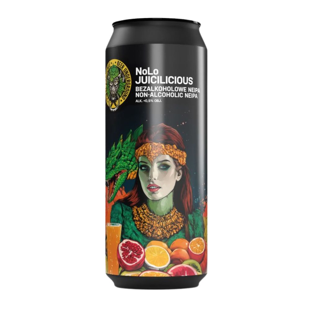 Piwo Piwne Podziemie NoLo Juicilicious NEIPA 0,5% 500 ml  puszka DRS
