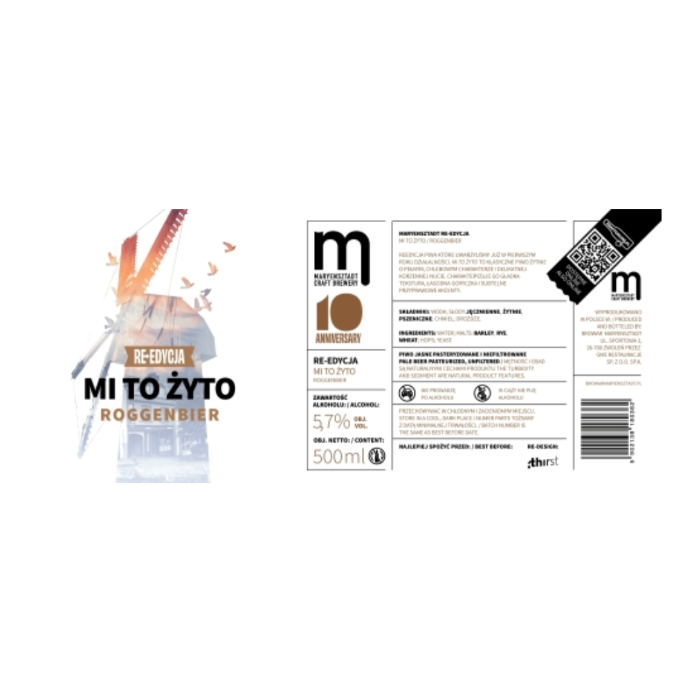 Piwo Maryensztadt Re-Edycja Mi To Żyto Roggenbier 5,7% 500 ml