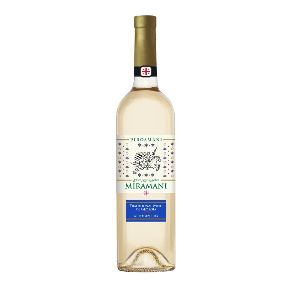 Wino Miramani Pirosmani 11% białe półwytrawne 750 ml