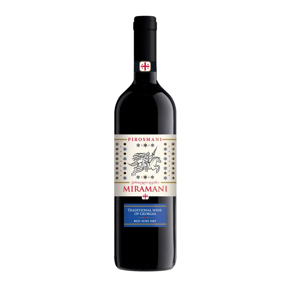 Wino Miramani Pirosmani 11% czerwone półwytrawne 750 ml