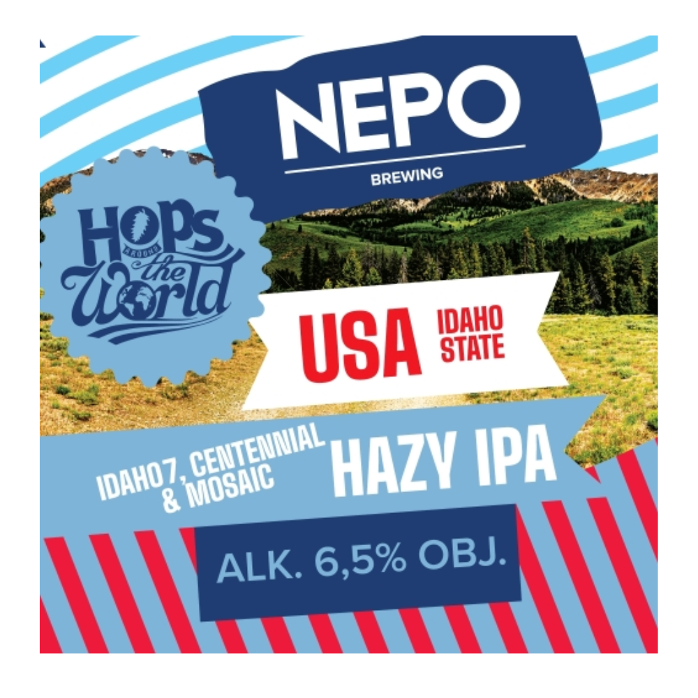 Piwo Nepomucen Hops Around The World - USA Idaho State Hazy IPA 6,5% 30 l keg
