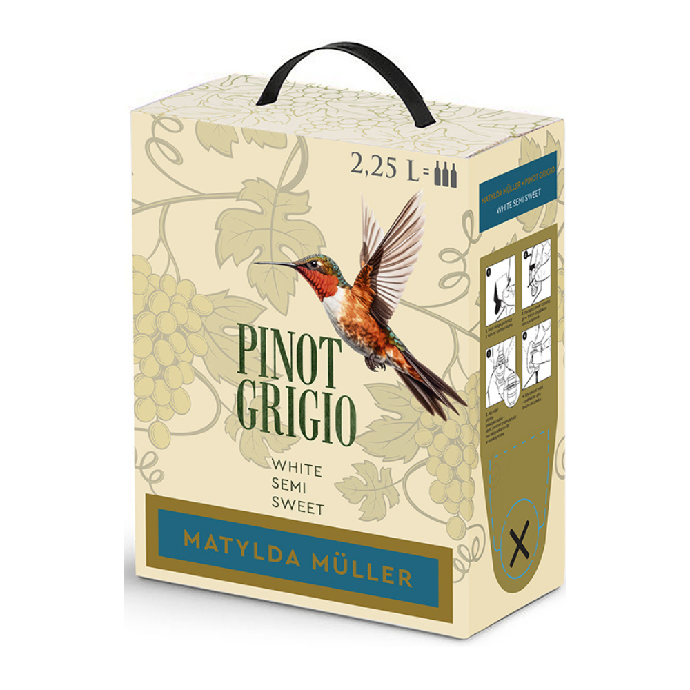 Wino Matylda Muller Pinot Grigio 11,5% białe półsłodkie 2250 ml