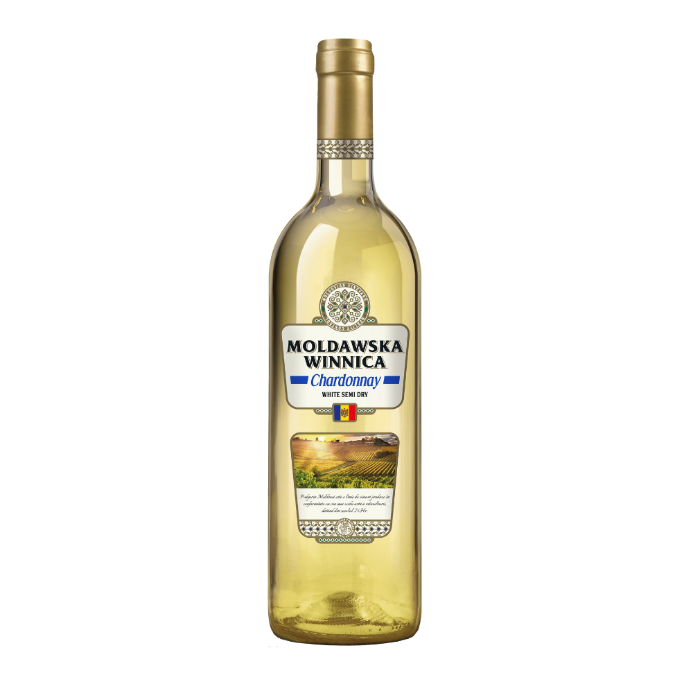 Wino Moldawska Winnica Chardonnay 12% białe półwytrawne 750 ml