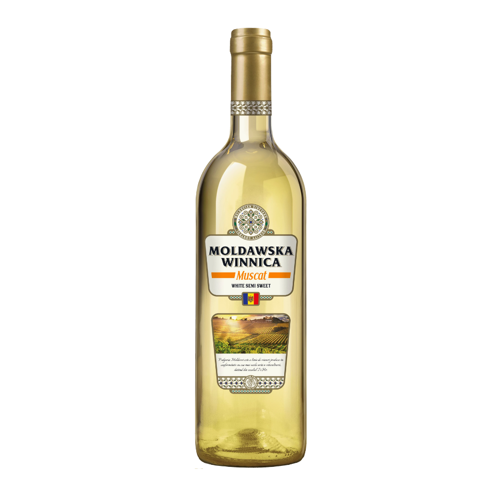 Wino Moldawska Winnica Muscat 12% białe półsłodkie 750 ml