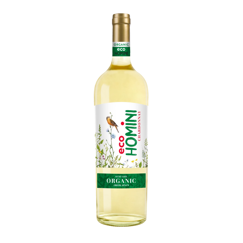 Wino Eco Homini BIO Chardonnay 11% białe półwytrawne 750 ml