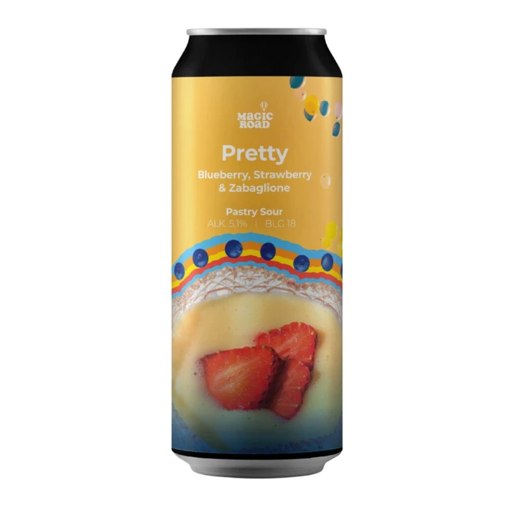 Piwo Magic Road Pretty Blueberry, Strawberry & Zabaglione 5,1% 500 ml puszka
