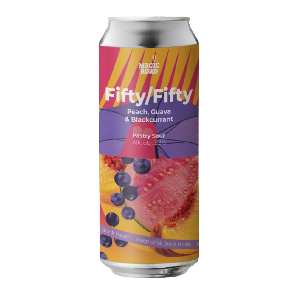 Piwo Magic Road 	Fifty/Fifty Peach, Guava & Blackcurrant 5,3% 500 ml puszka