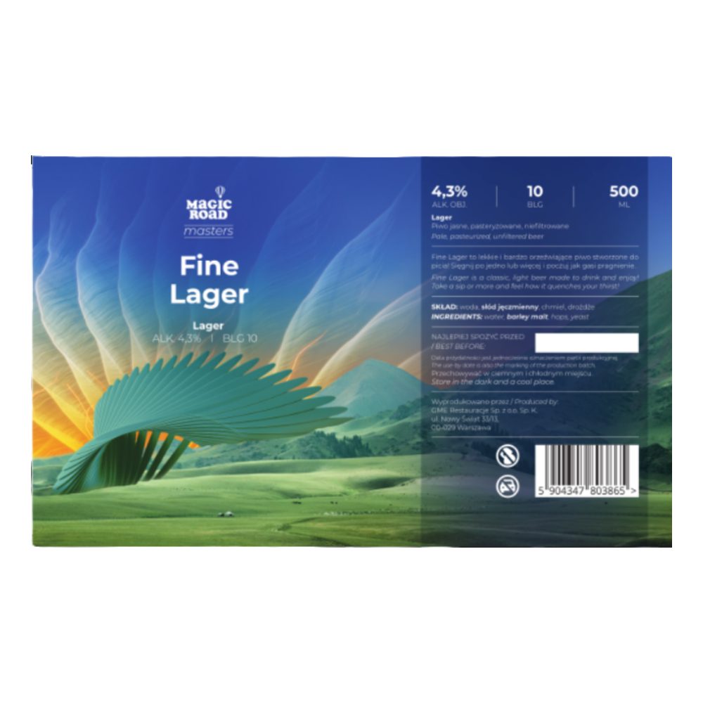 Piwo Magic Road Fine Lager 4,3% 30 l keg pet