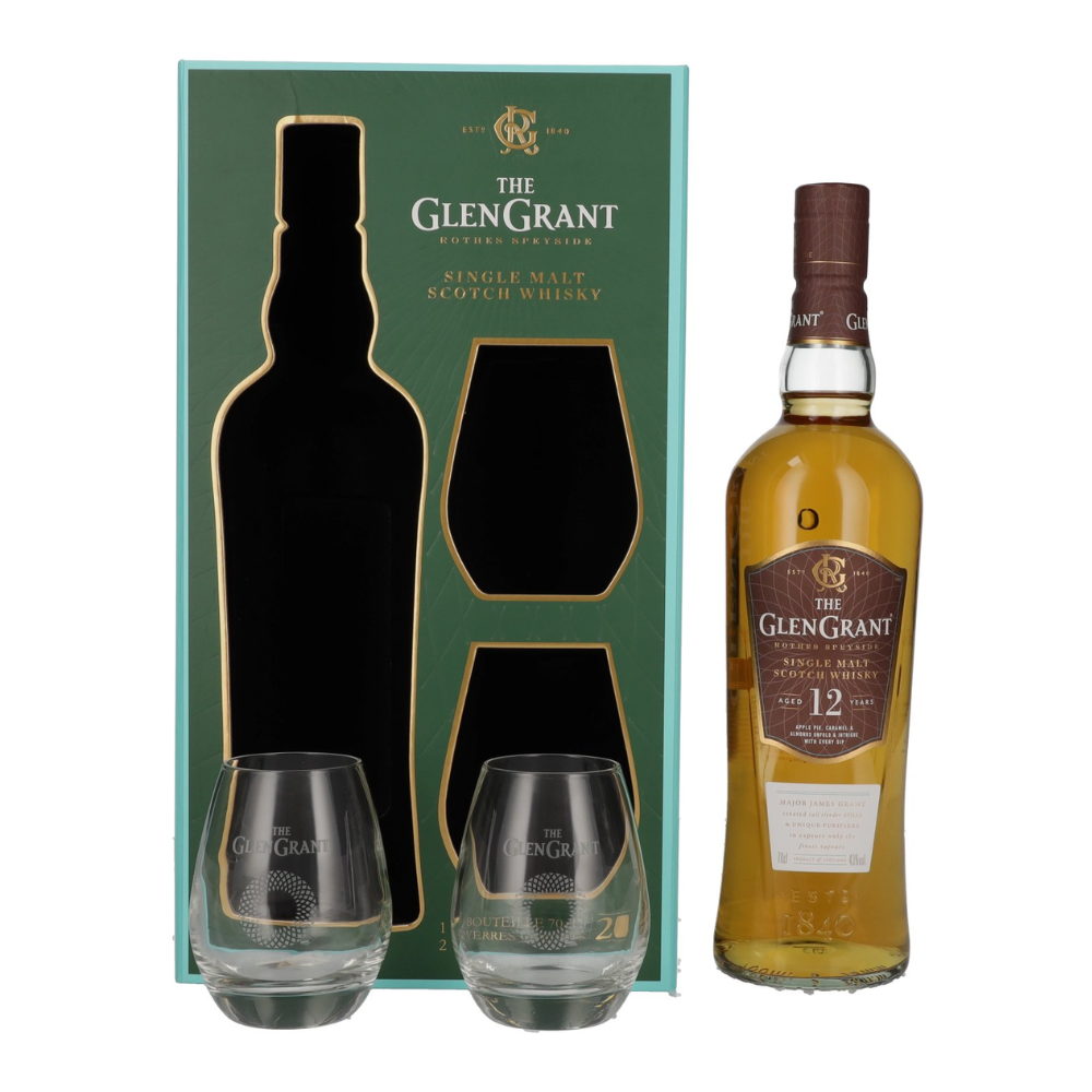 Whisky Glen Grant 12 YO 43% 700 ml + 2 szklanki