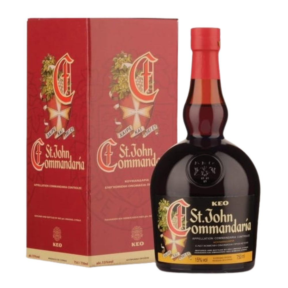 Wino St. John Commandaria 15% czerwone słodkie 500 ml karotnik