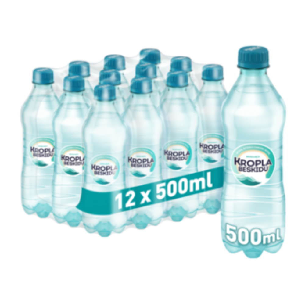 Woda Kropla Beskidu musująca 12 x 500 ml PET