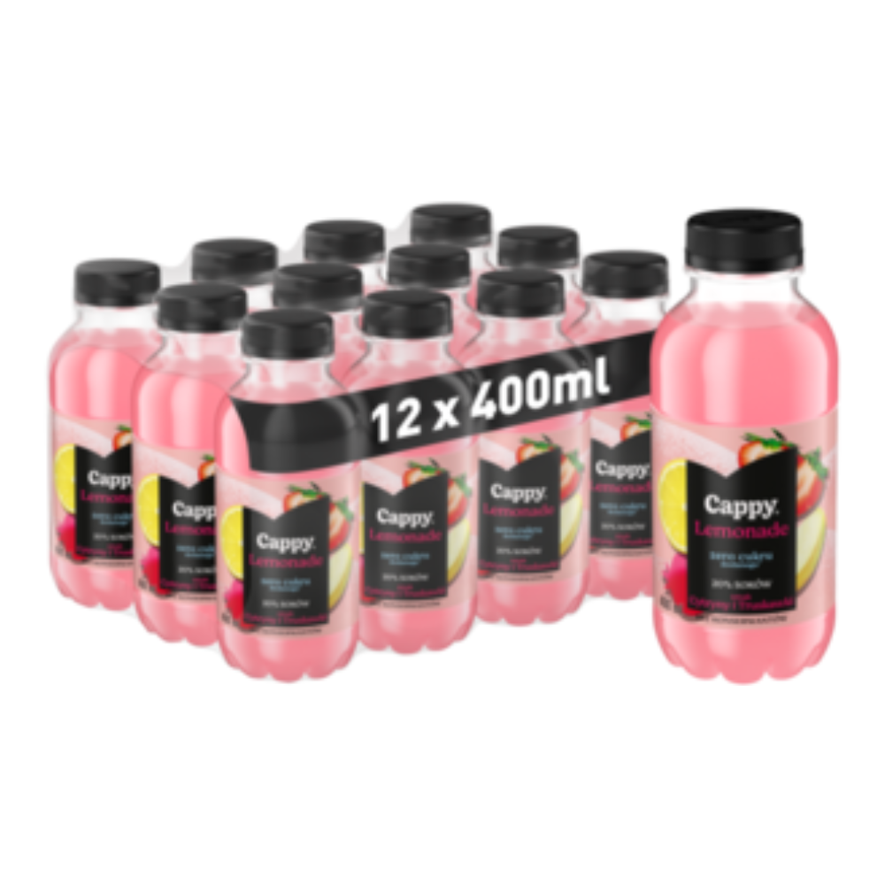 Napój Cappy Lemonade Cytryna Truskawka 12 x 400 ml
