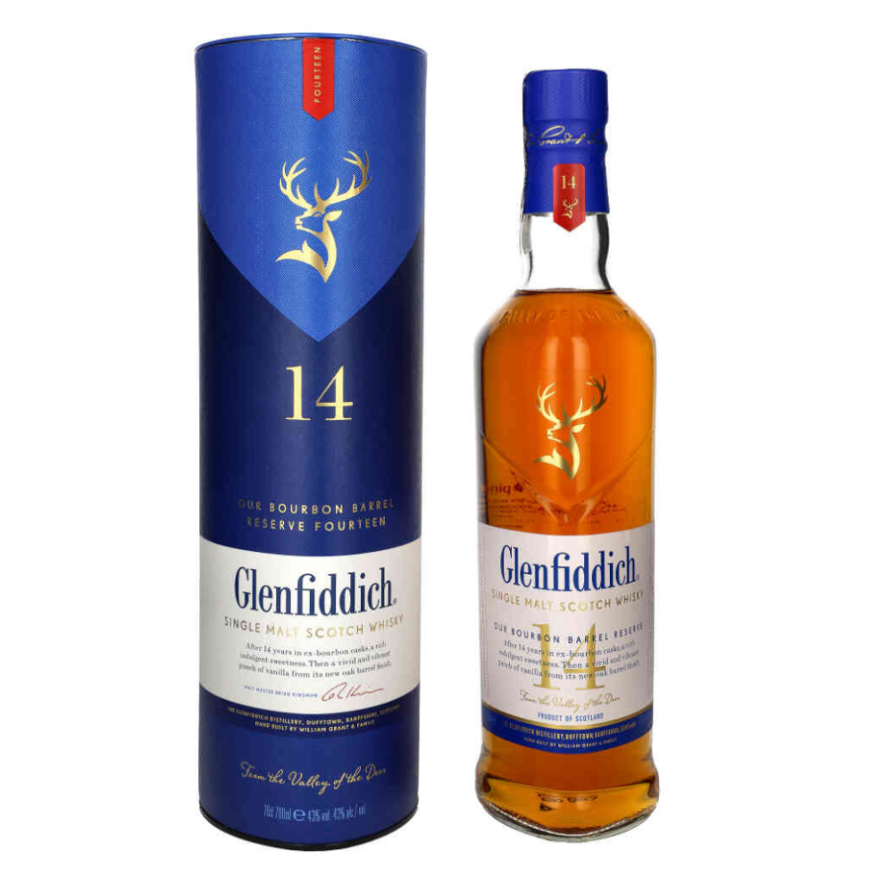 Whisky Glenfiddich 14YO 43% 700 ml Tuba