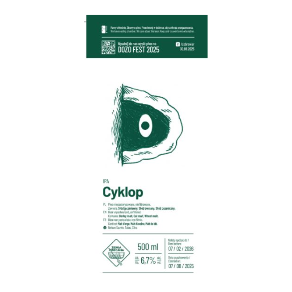 Piwo Ziemia Obiecana Cyklop IPA 6,7% 500 ml puszka
