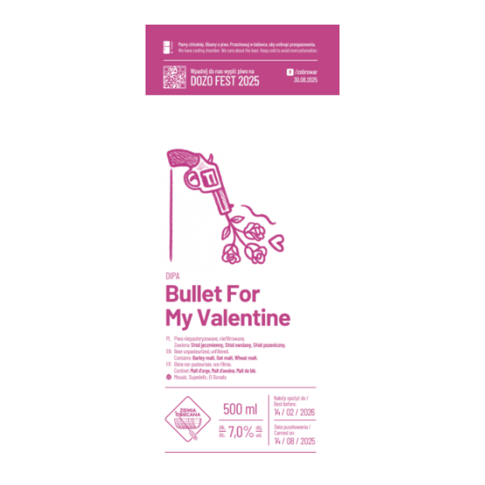 Piwo Ziemia Obiecana Bullet For My Valentine DIPA 7% 500 ml puszka