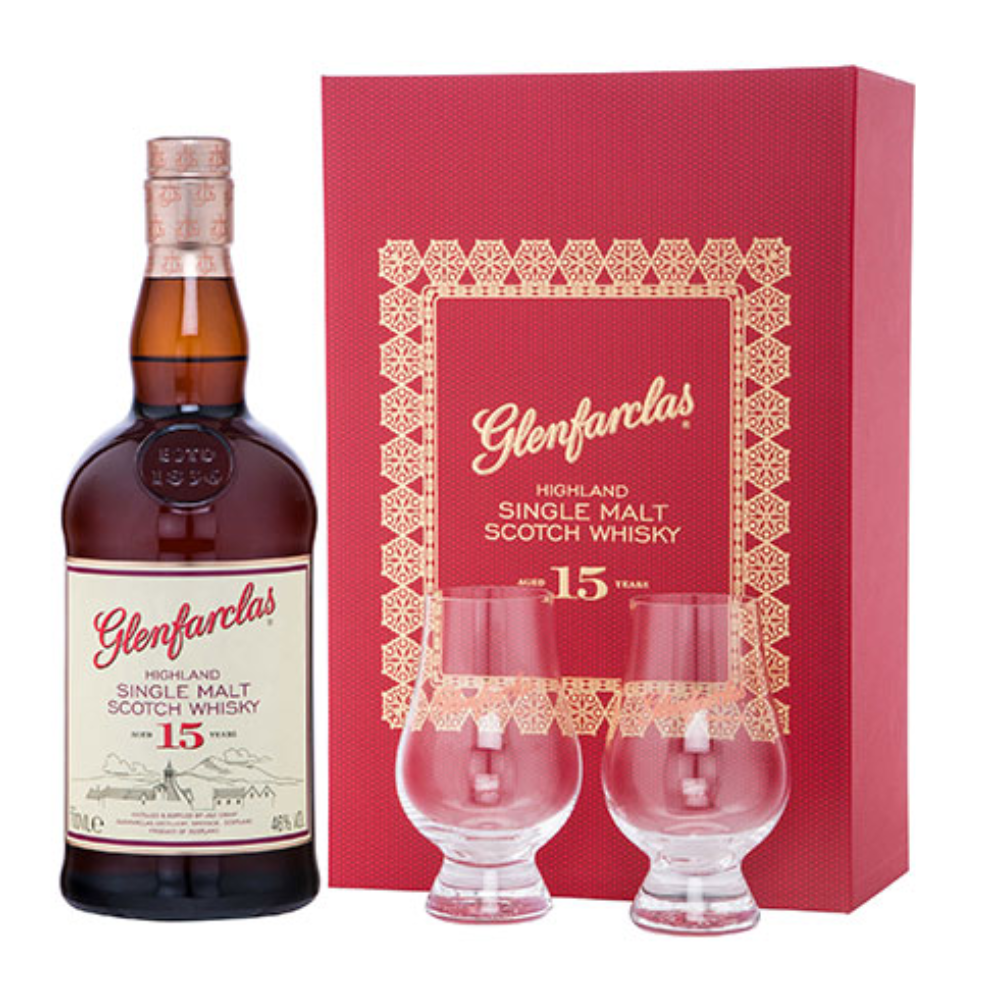 Whisky Glenfarclas 15YO 46% 700 ml + szklanki