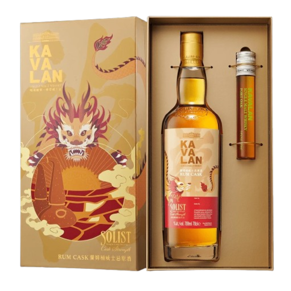 Whisky Kavalan Solist Rum Cask Dragon 50% 700 ml + Port Cask 50 ml