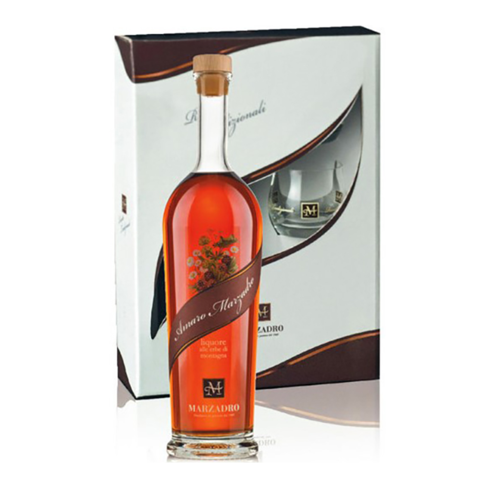 Likier Amaro Marzadro 30% 500 ml + 2 kieliszki
