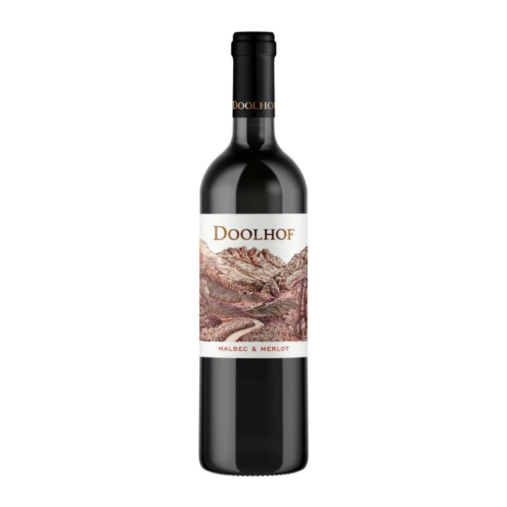 Wino Doolhof Mountain Range Malbec Merlot 2021 14% czerwone wytrawne 750 ml
