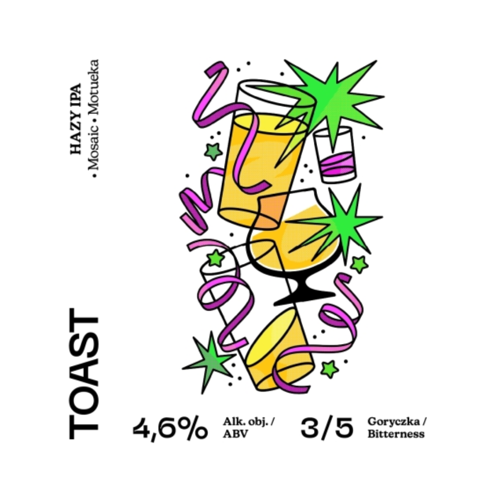 Piwo Browar Cztery Ściany Toast Hazy IPA 4,6% 500 ml
