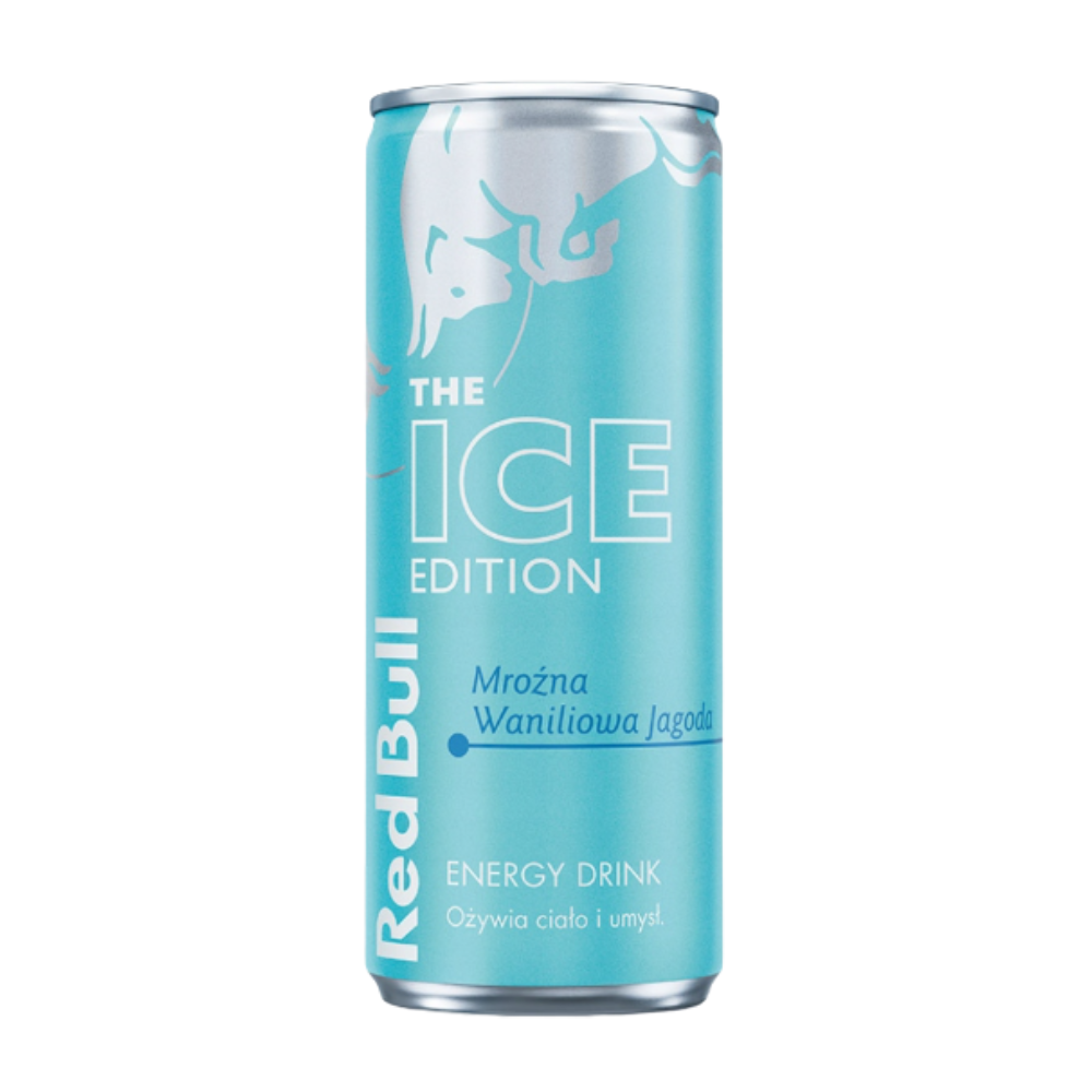 Napój Energetyczny Red Bull Ice Edition Waniliowa jagoda 250 ml puszka