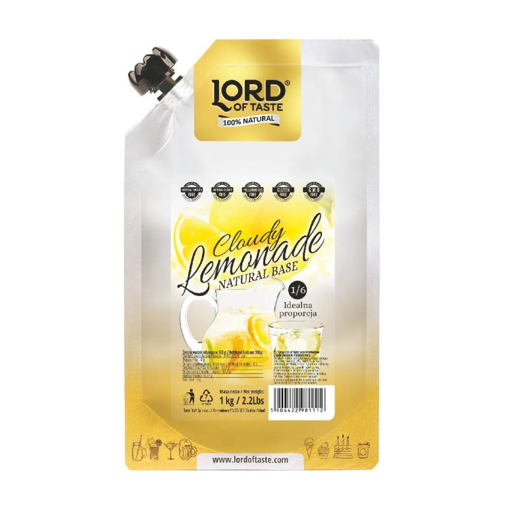Syrop Lord of Taste baza lemoniadowa Cloudy Lemonade 1kg.