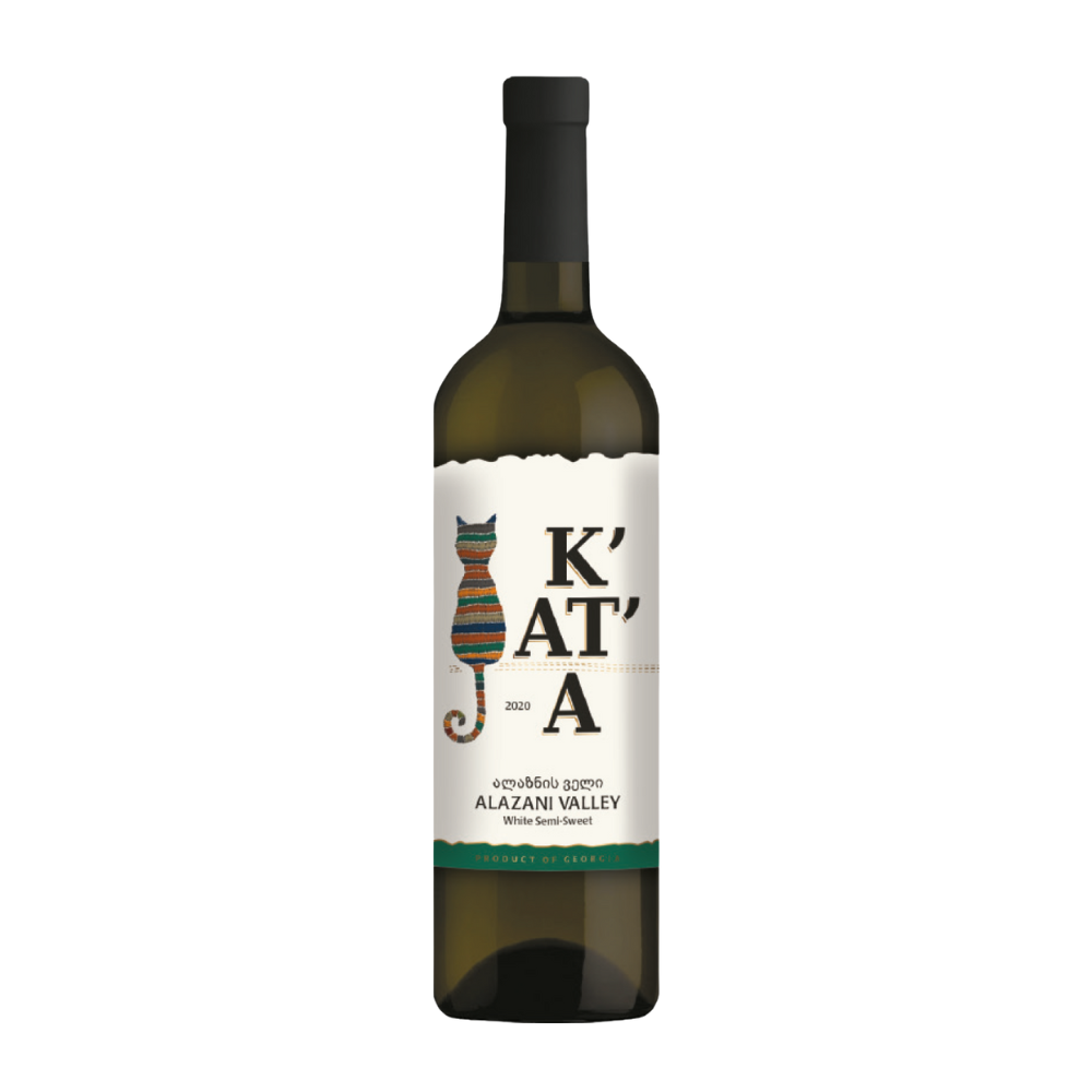 Wino  K’AT’A Alazani White Semi Sweet 12% białe półsłodkie 750 ml