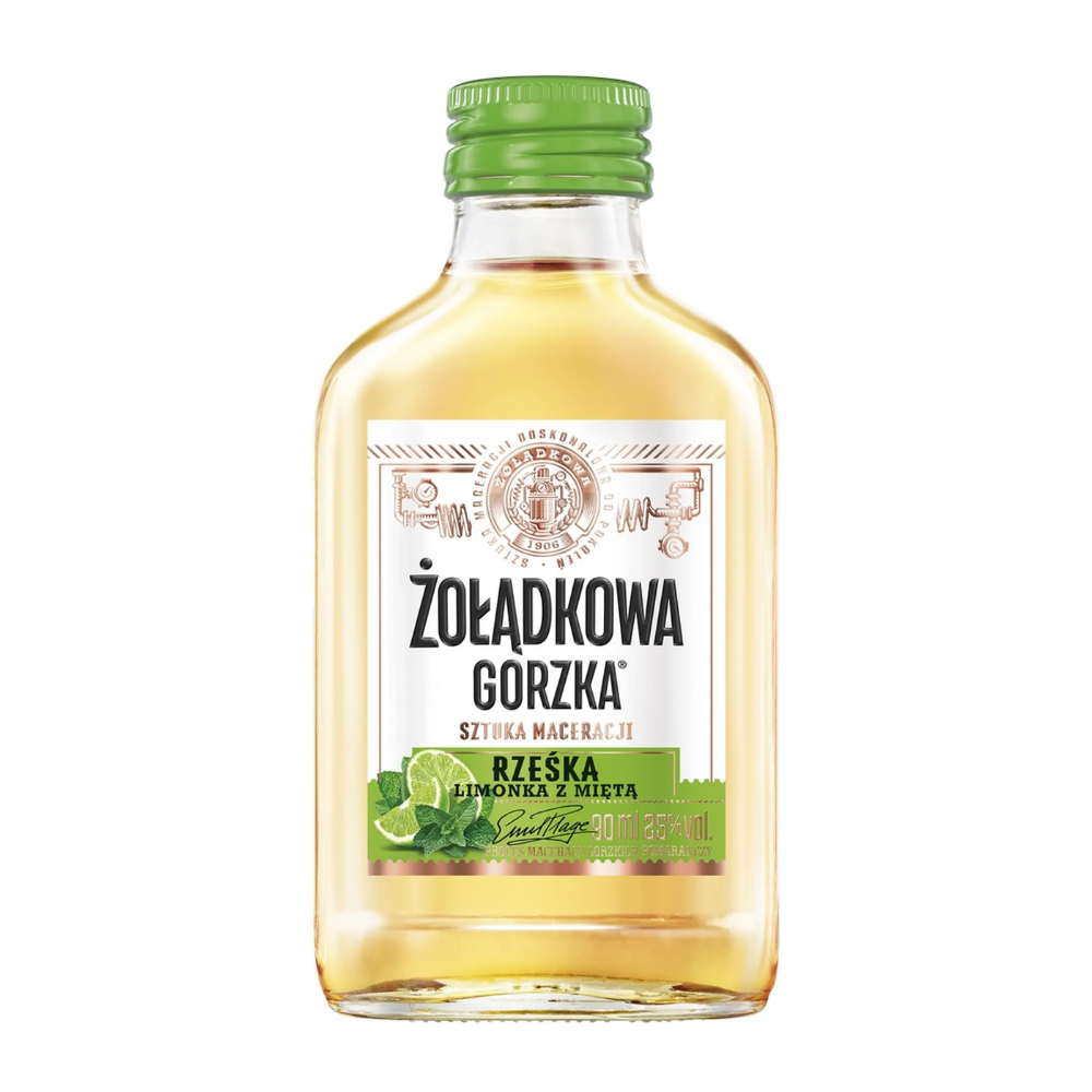 Żołądkowa Gorzka Rześka Limonka z mietą  25% 90 ml