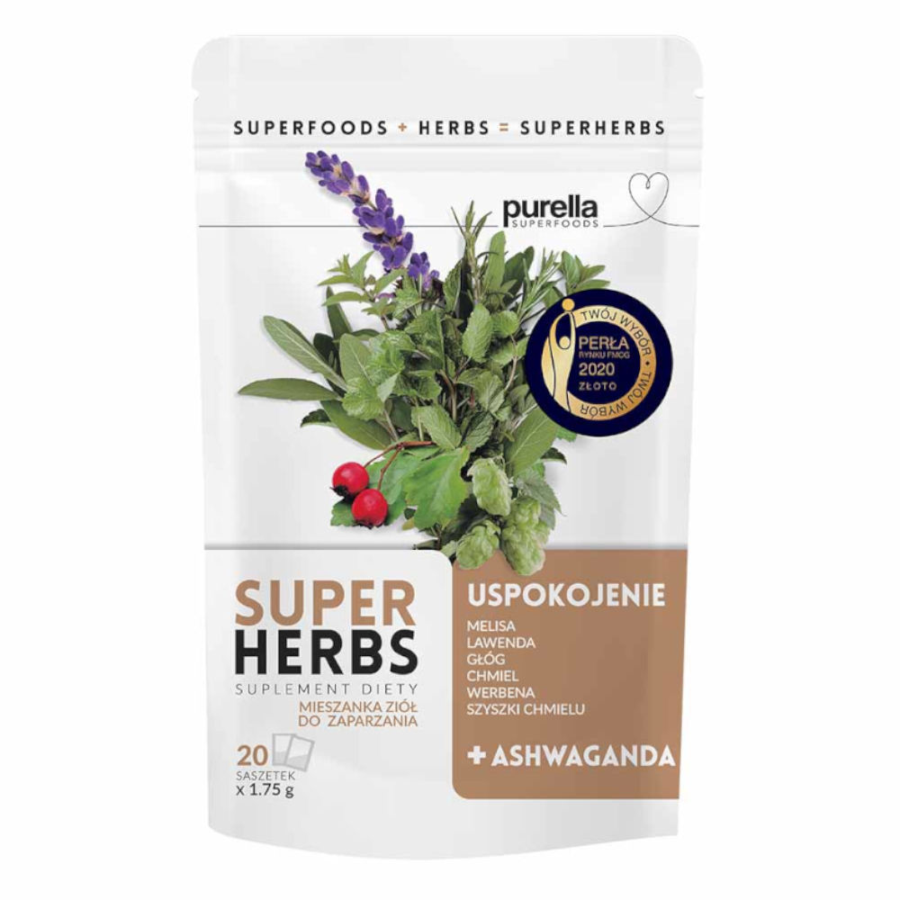 Herbata Purella Superfoods Superherbs Mieszanka ziół do zaparzania Uspokojenie 35 g