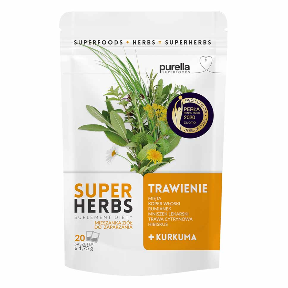 Herbata Purella Superfoods Superherbs Mieszanka ziół do zaparzania Trawienie 35 g