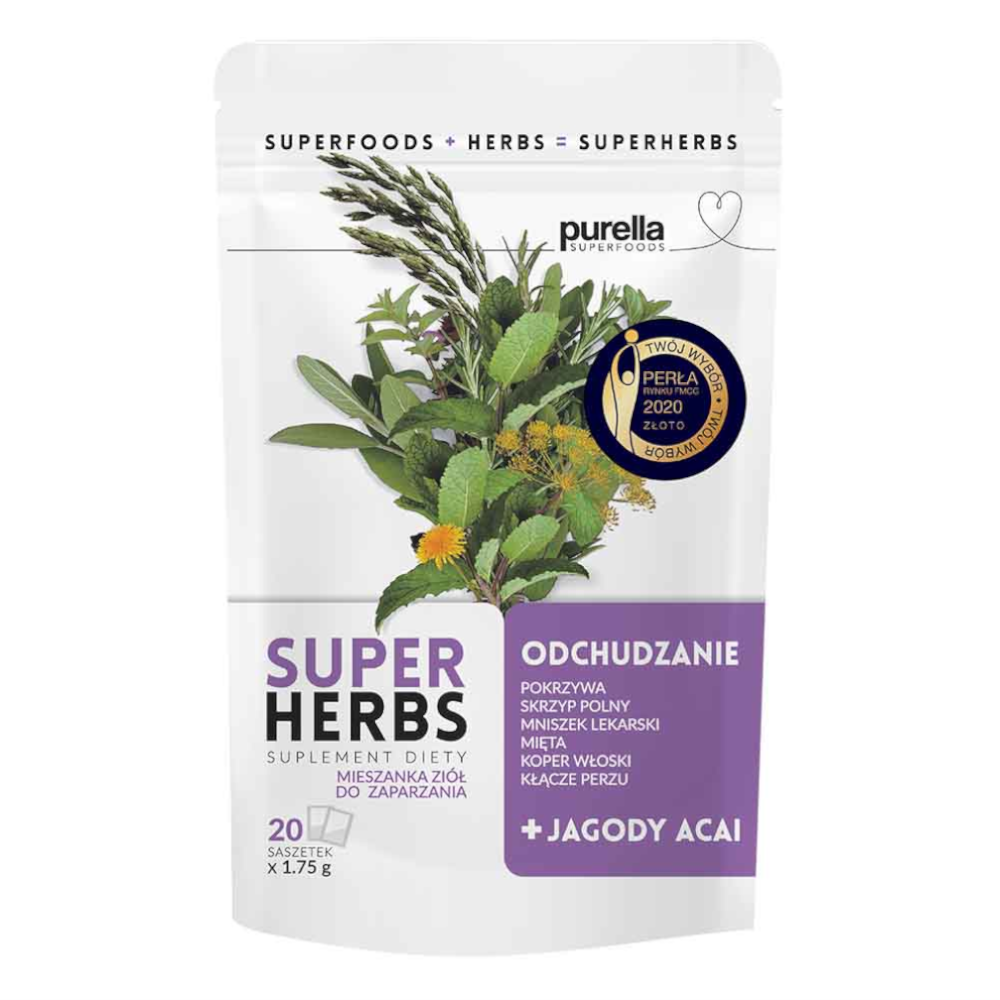 Herbata Purella Superfoods Superherbs Mieszanka ziół do zaparzania Odchudzanie 35 g