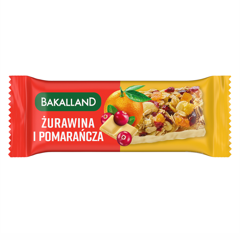 Baton Bakalland Żurawina i pomarańcza 40g