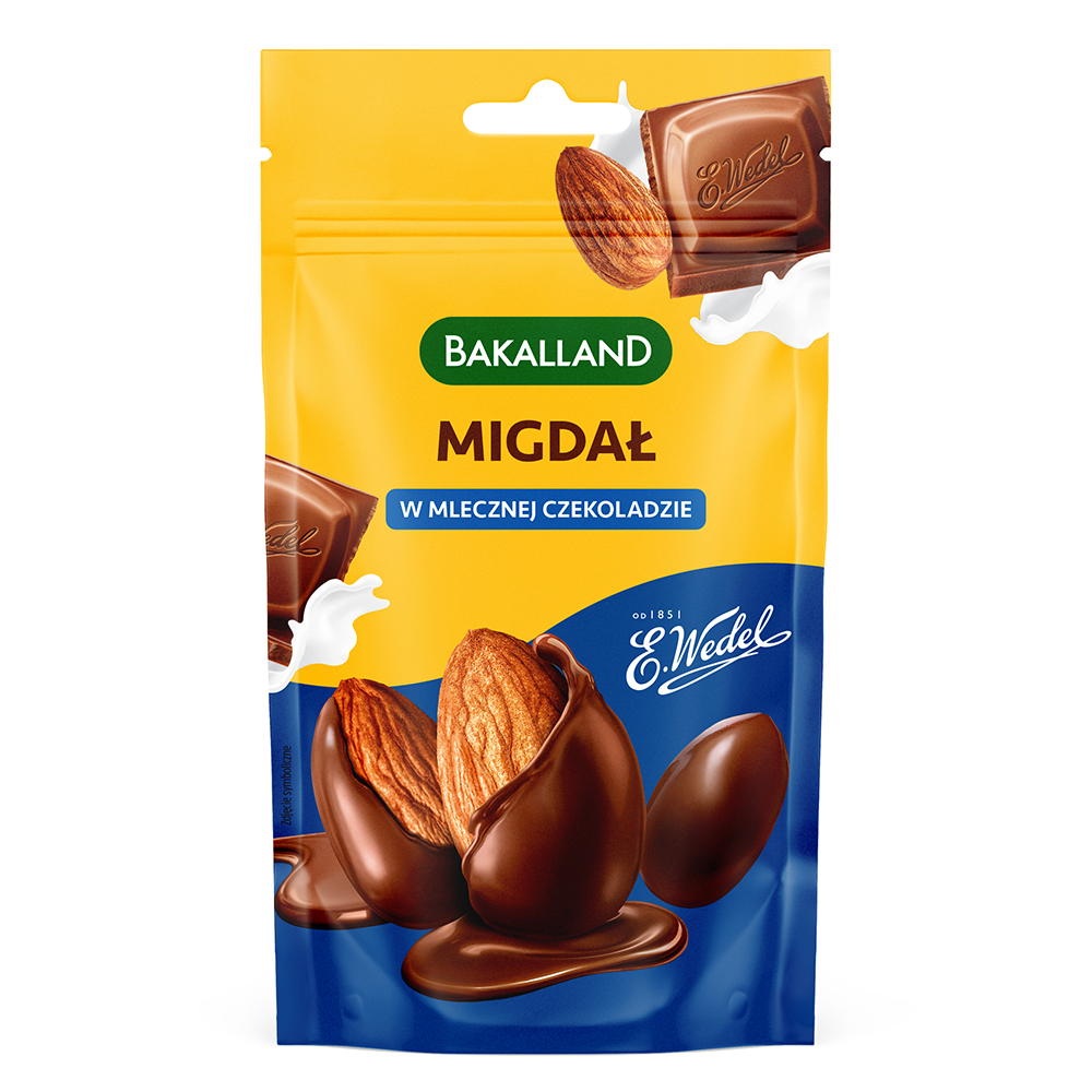 Przekąska Bakalland Migdały w mlecznej czekoladzie 75 g