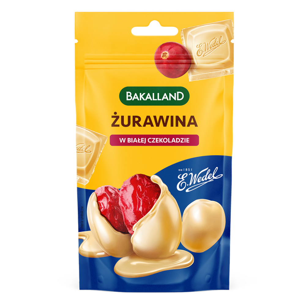 Bakalland Żurawina w białej czekoladzie Wedel 74g
