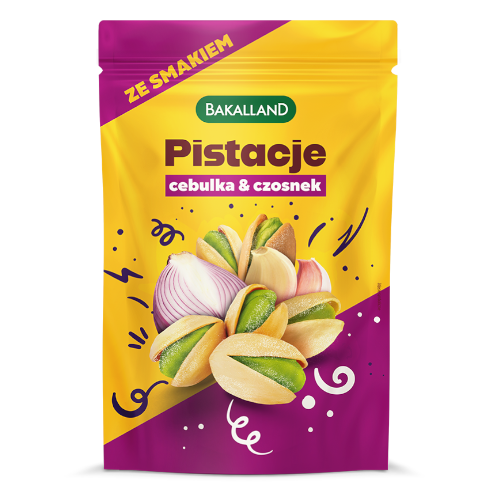 Przekąska Bakalland Pistacje prażone Cebulka Czosnek 170g