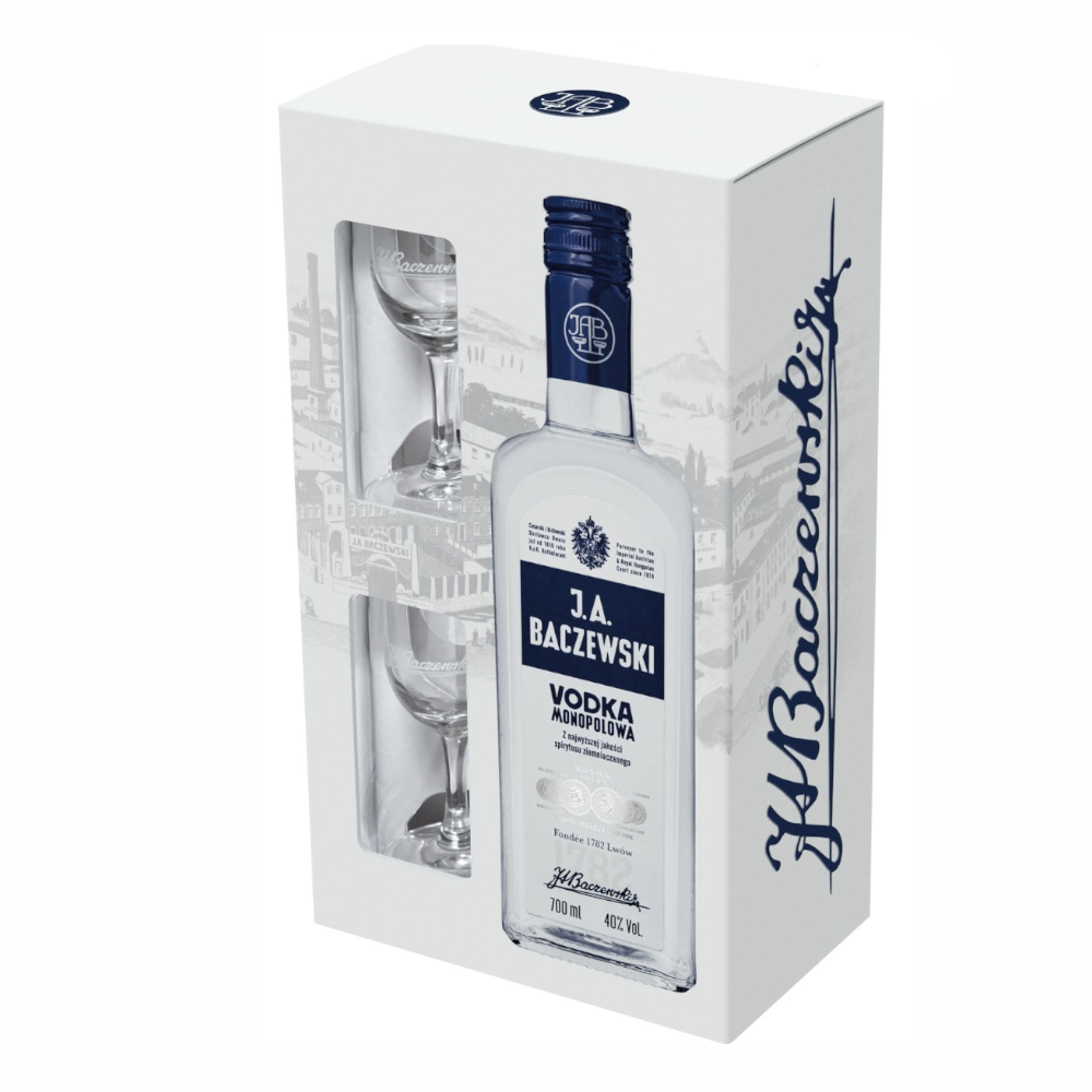 Wódka J.A. Baczewski 40% 700 ml + 2 kieliszki