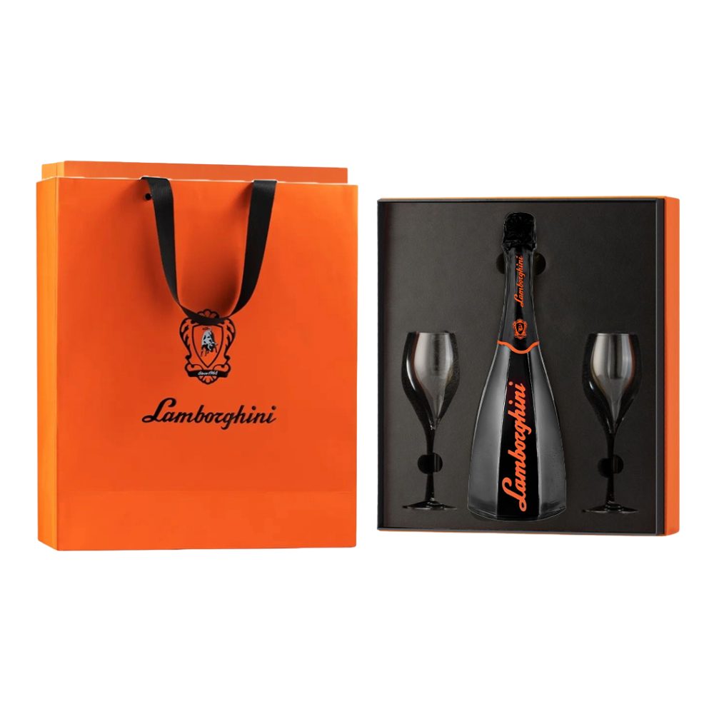 Wino musujące Lamborghini Ottagonale Brut Vino Spumante Orange letters 12% białe wytrawne 750 ml gift box