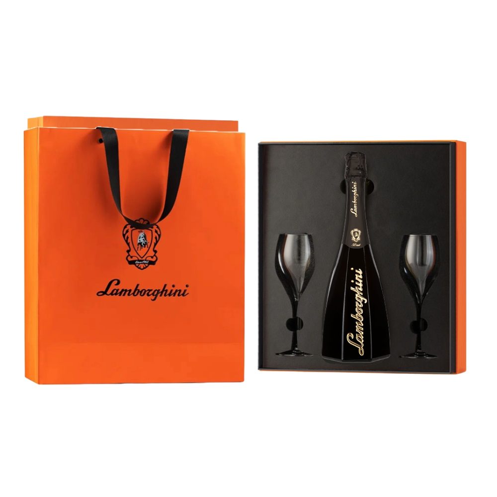 Wino musujące Lamborghini Ottagonale Brut Vino Spumante Gold letters 11,5% białe wytrawne 750 ml gift box