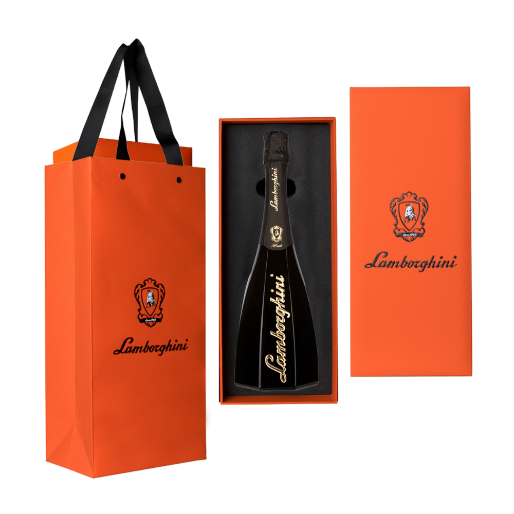 Wino musujące Lamborghini Ottagonale Brut Vino Spumante Gold letters 11,5% białe wytrawne 750 ml premium box