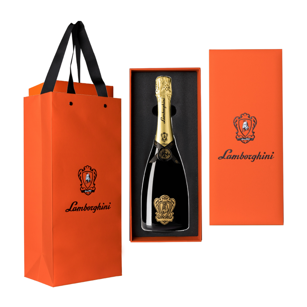 Wino Lamborghini Metodo Classico Brut Millesimato Bio 12,5% białe wytrawne 750 ml premium box