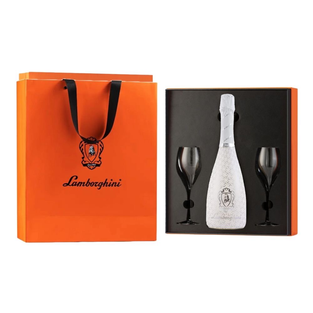 Wino musujące Lamborghini Brut Vino Spumante Ice 12% białe wytrawne 750 ml gift box