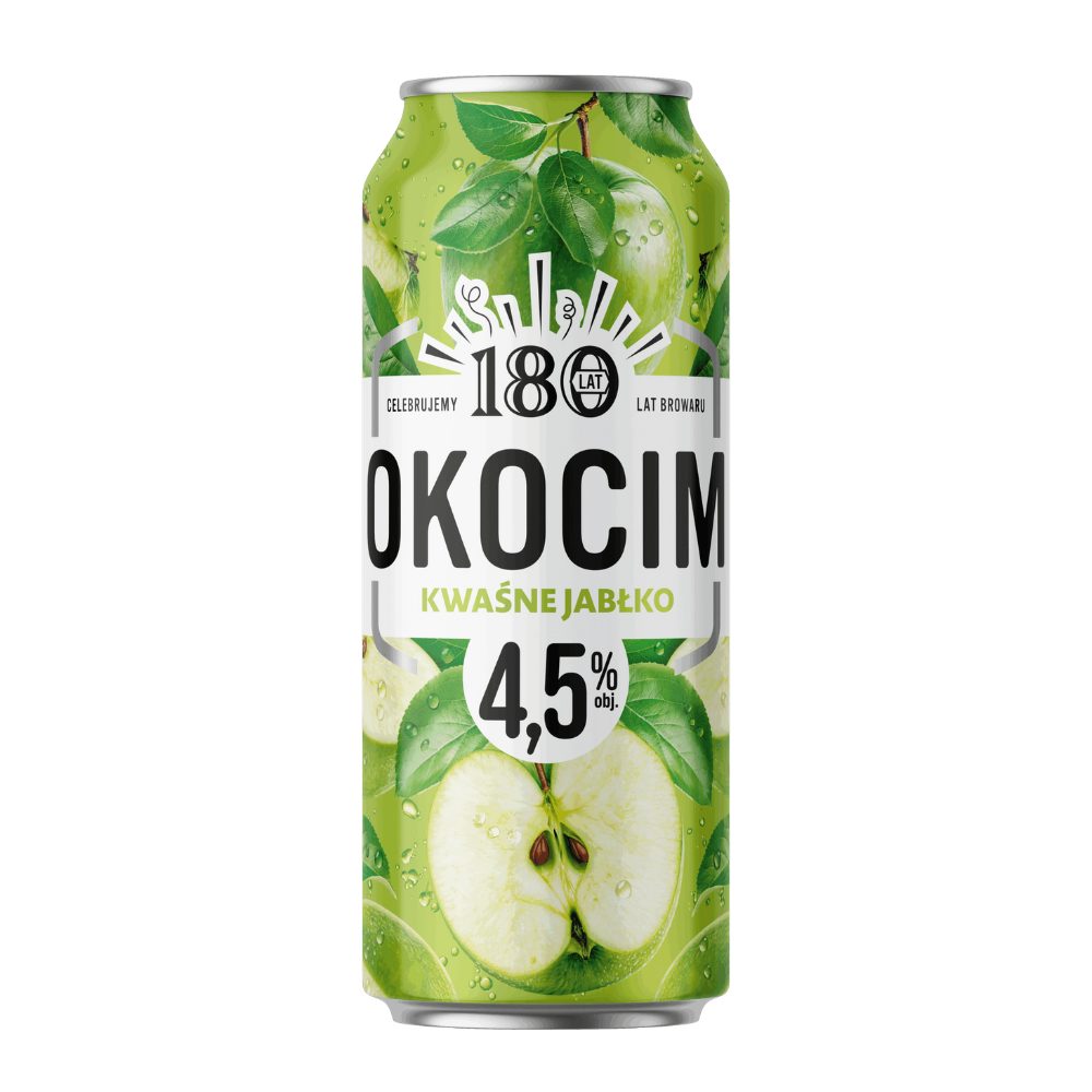 Piwo Okocim Kwaśne Jabłko 4,5% 500 ml puszka
