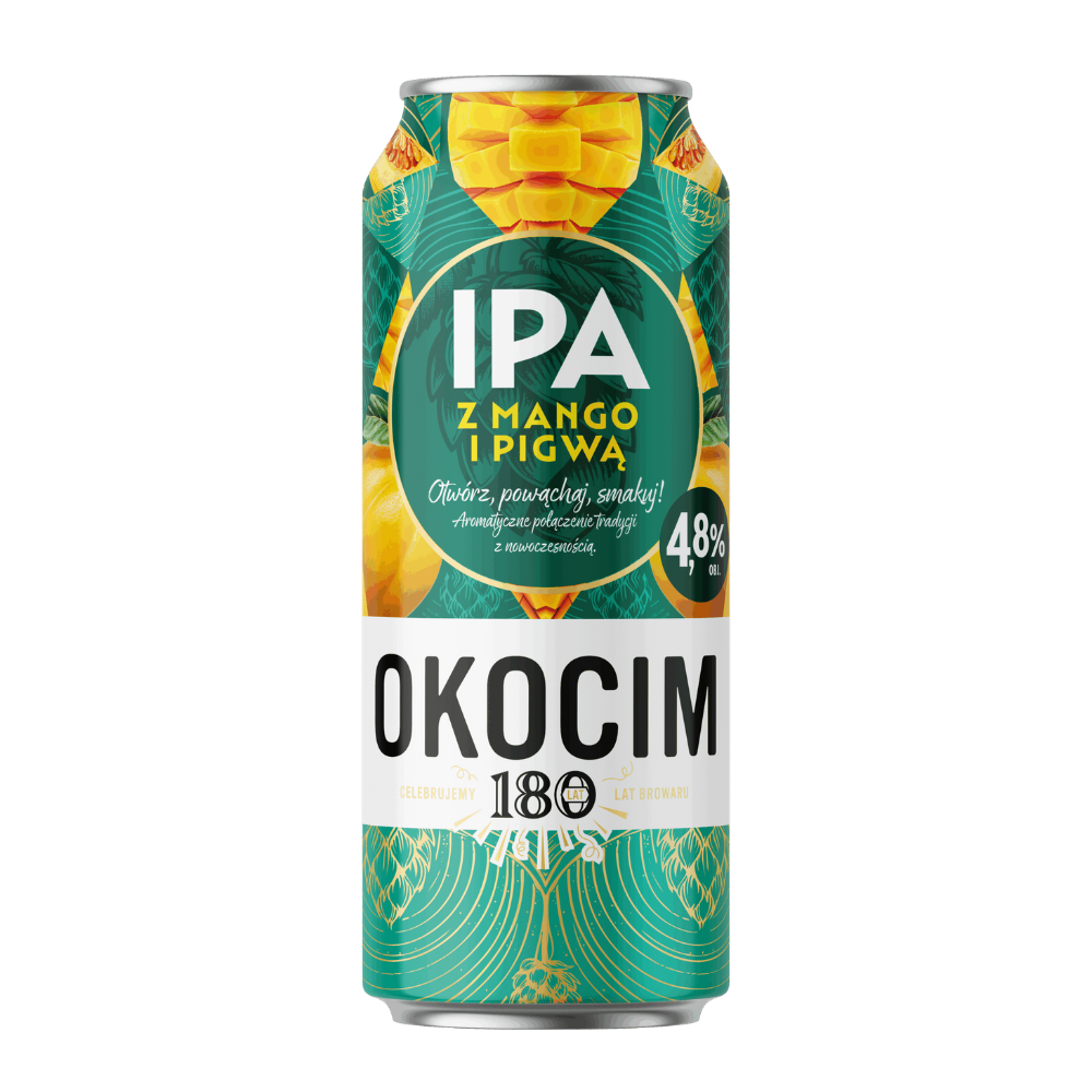 Piwo Okocim IPA Mango z Pigwą 4,8% 500 ml puszka