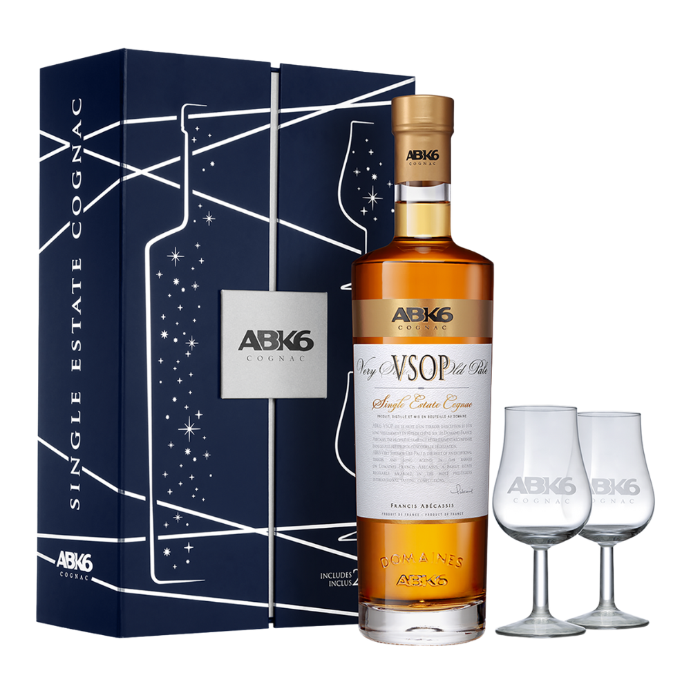 Koniak ABK6 VSOP Single Estate 40% 700 ml + 2 kieliszki
