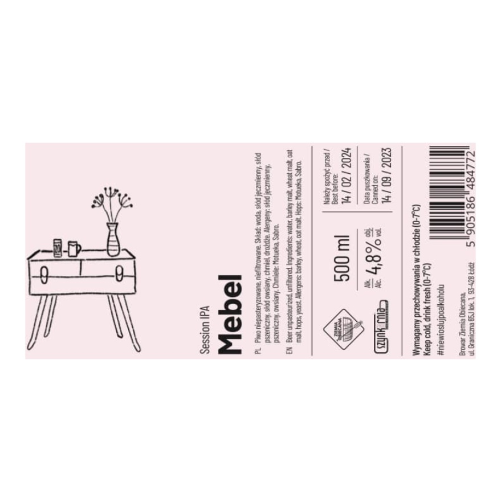 Piwo Ziemia Obiecana Mebel Session IPA 4,8% 500 ml puszka