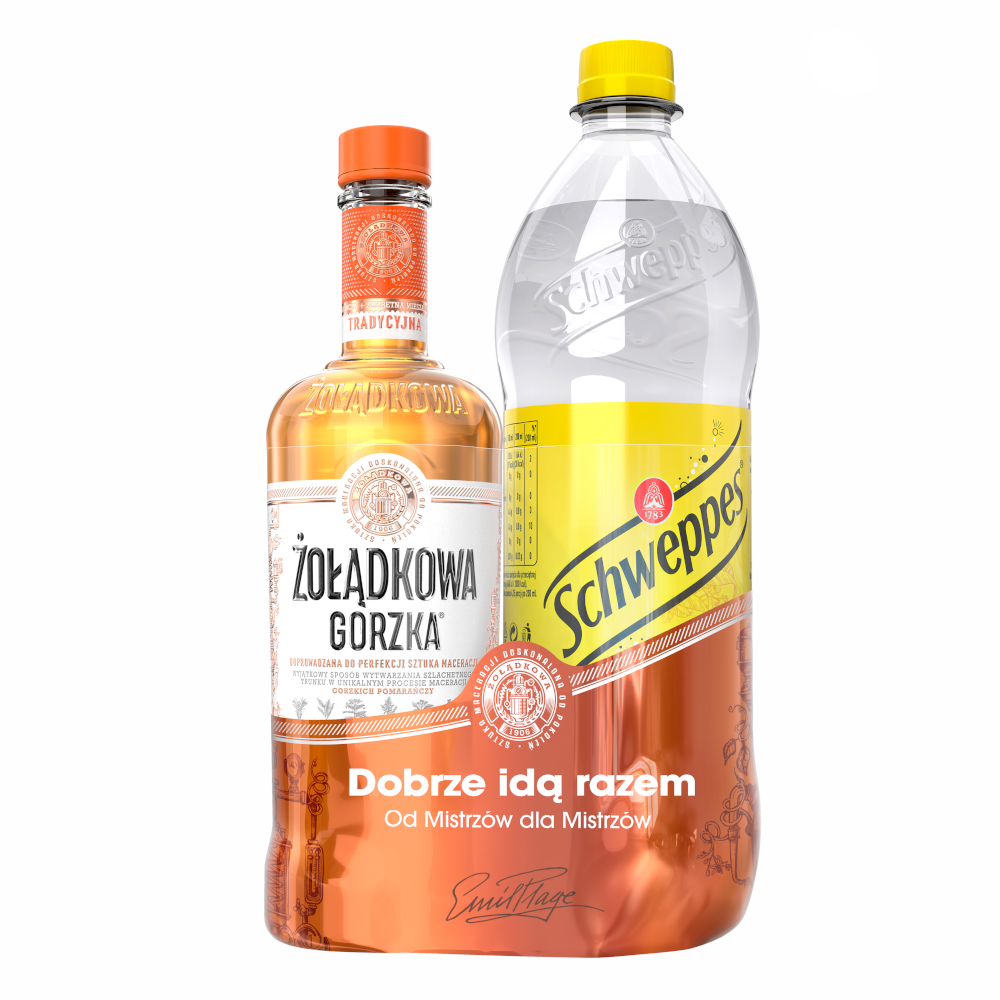 Wódka Żołądkowa Gorzka Tradycyjna + Schweppes 500 ml 32%