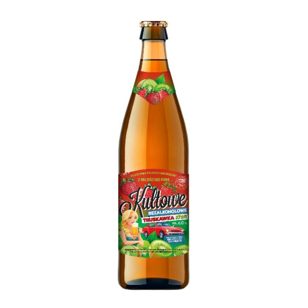 Piwo Staropolski Kultowe Bezalkoholowe Truskawka Kiwi 0% 500 ml
