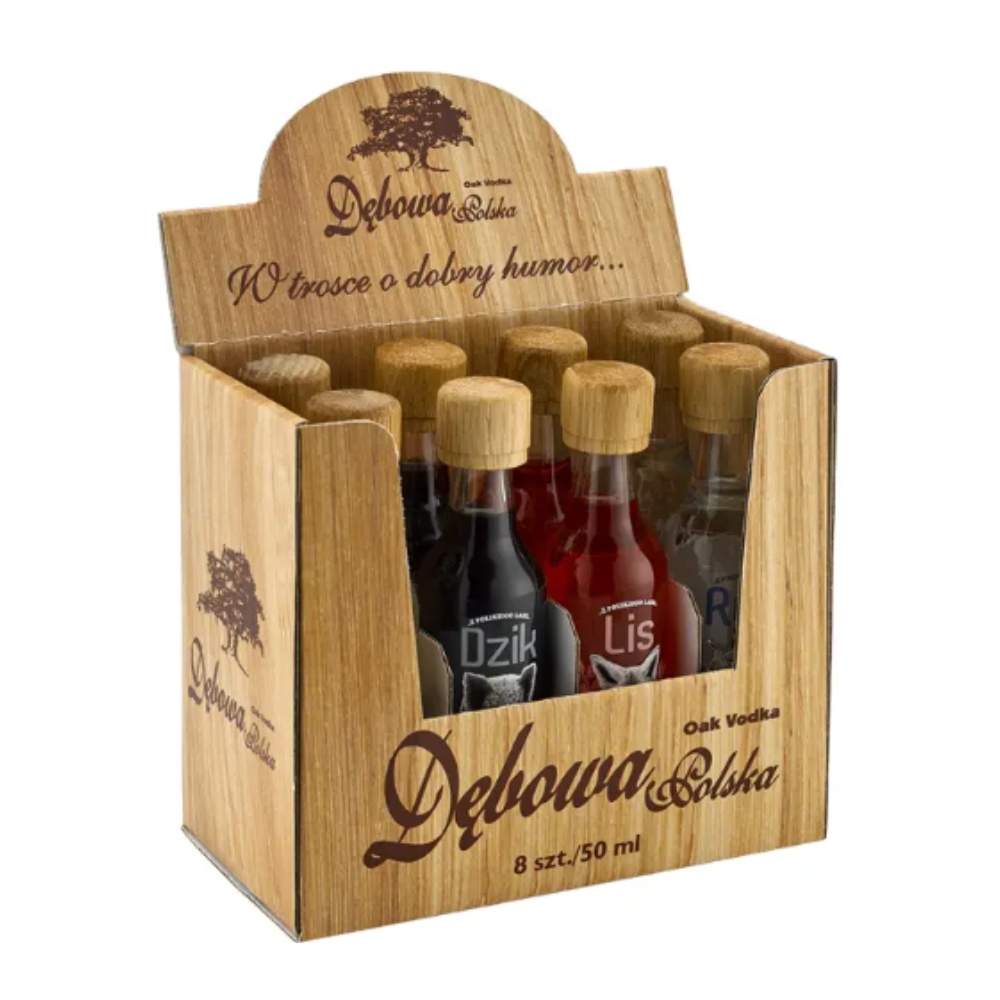 Wódka Dębowa Mix Display Zwierzaki 8x 50 ml